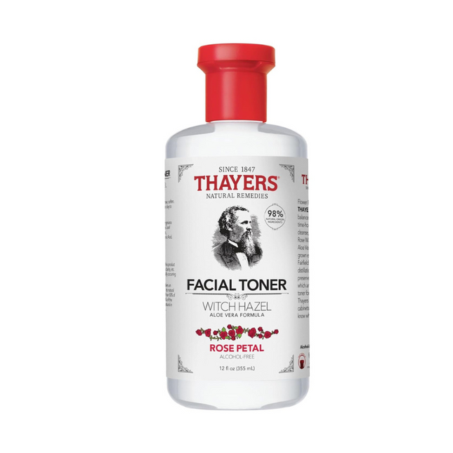 Thayers Rose Petal Witch Hazel Toner hydratant sans alcool, enrichi en pétales de rose et aloe vera