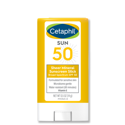 Cetaphil Crème Solaire Stick au Large Spectre SPF 50 pour Peaux Sensibles