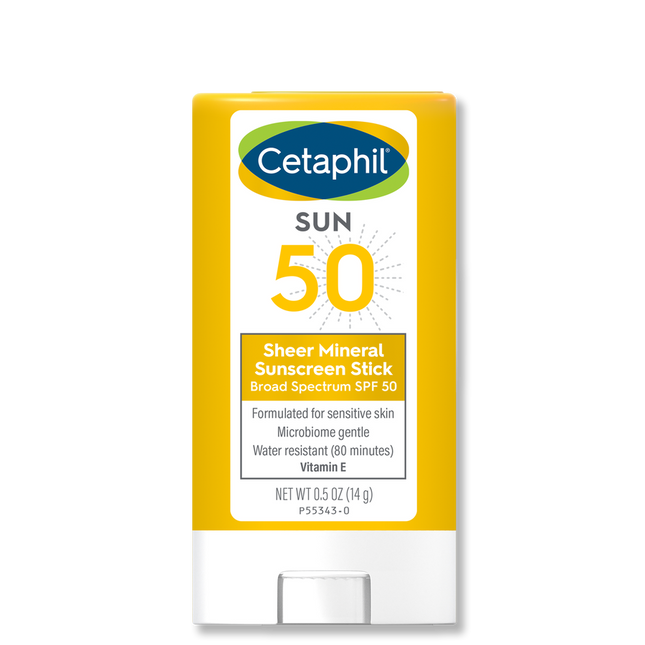 Cetaphil Crème Solaire Stick au Large Spectre SPF 50 pour Peaux Sensibles