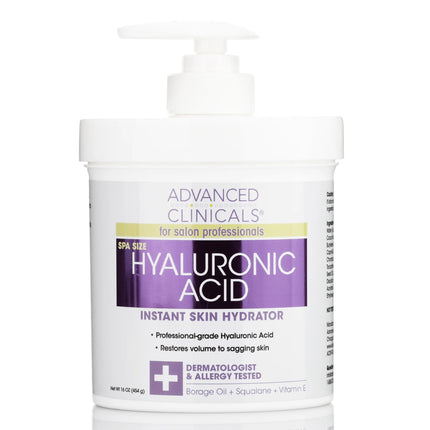 Advanced Clinicals Crème À L'Acide Hyaluronique Pour Visage Et Corps