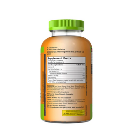 Kirkland Signature Vitamine C 250 mg, 180 Gummies pour Adultes