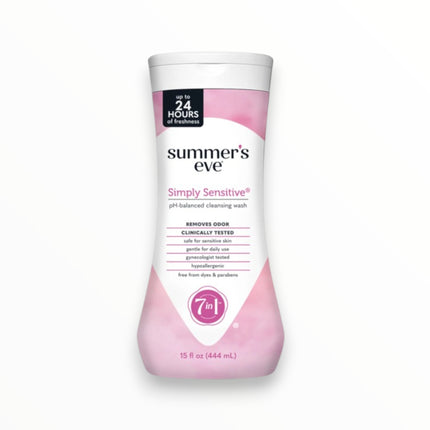 Summer’s Eve Gel lavant intime quotidien Simply Sensitive, nettoyant doux pour l’hygiène féminine