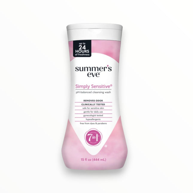 Summer’s Eve Gel lavant intime quotidien Simply Sensitive, nettoyant doux pour l’hygiène féminine
